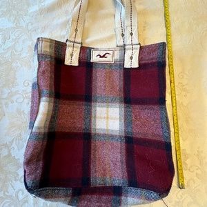 Hollister Plaid Colorful Wool Blend Women's Tote Bag